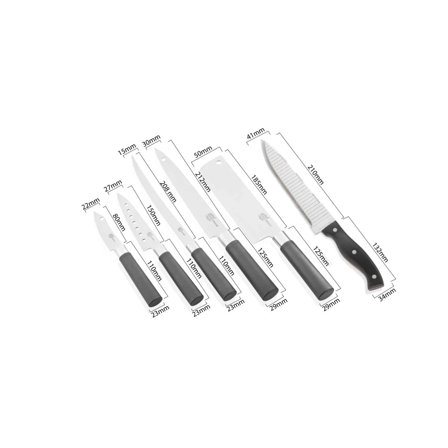b-rner-messerset-asia-7-teilig-edelstahl-k-chenmesser-set image 3