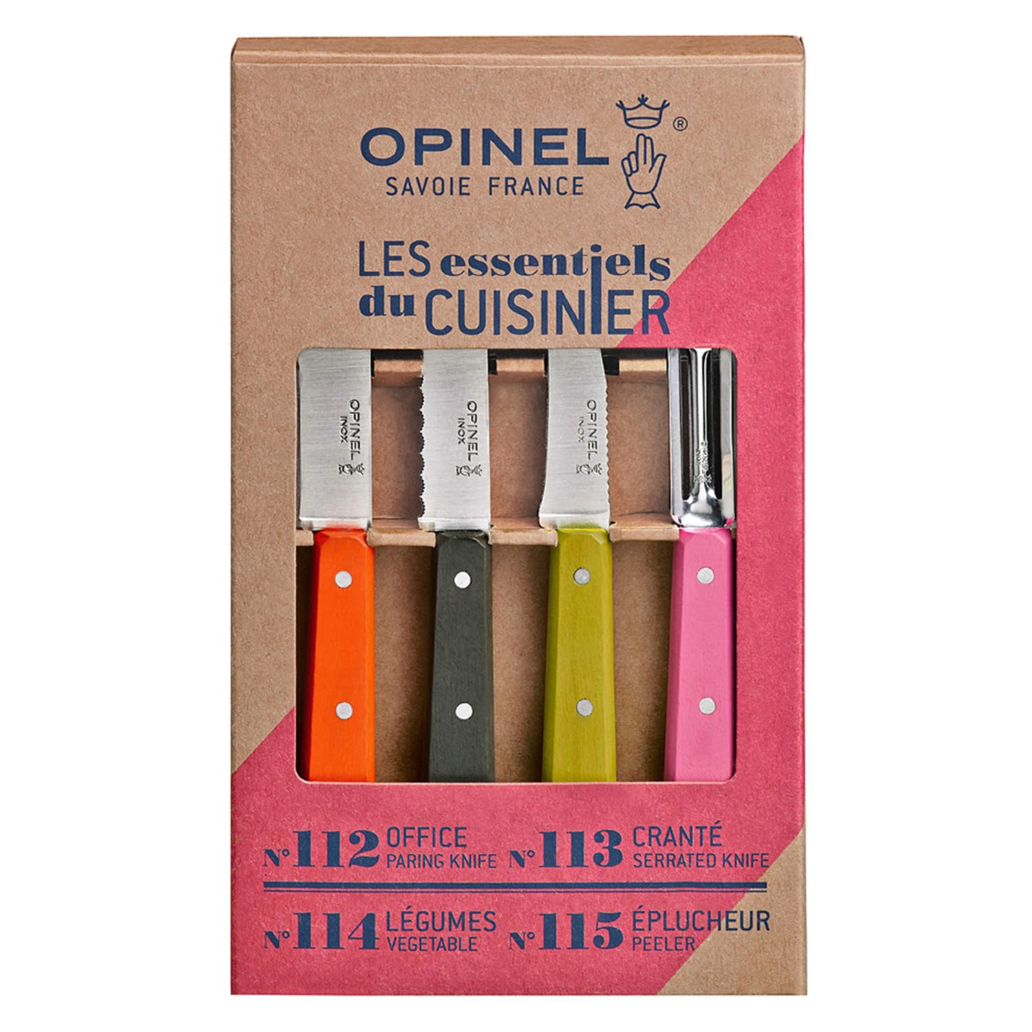 opinel-1452-k-chenmesser-set-4-teilig-rostfrei-mehrfarbig image 2