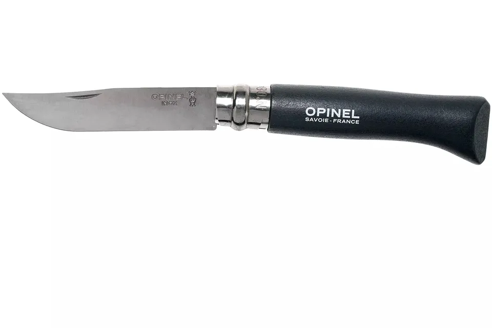 opinel-n-08-taschenmesser-schwarz-8-5-cm-buchenholz-sandvik-edelstahl-virobloc image 1