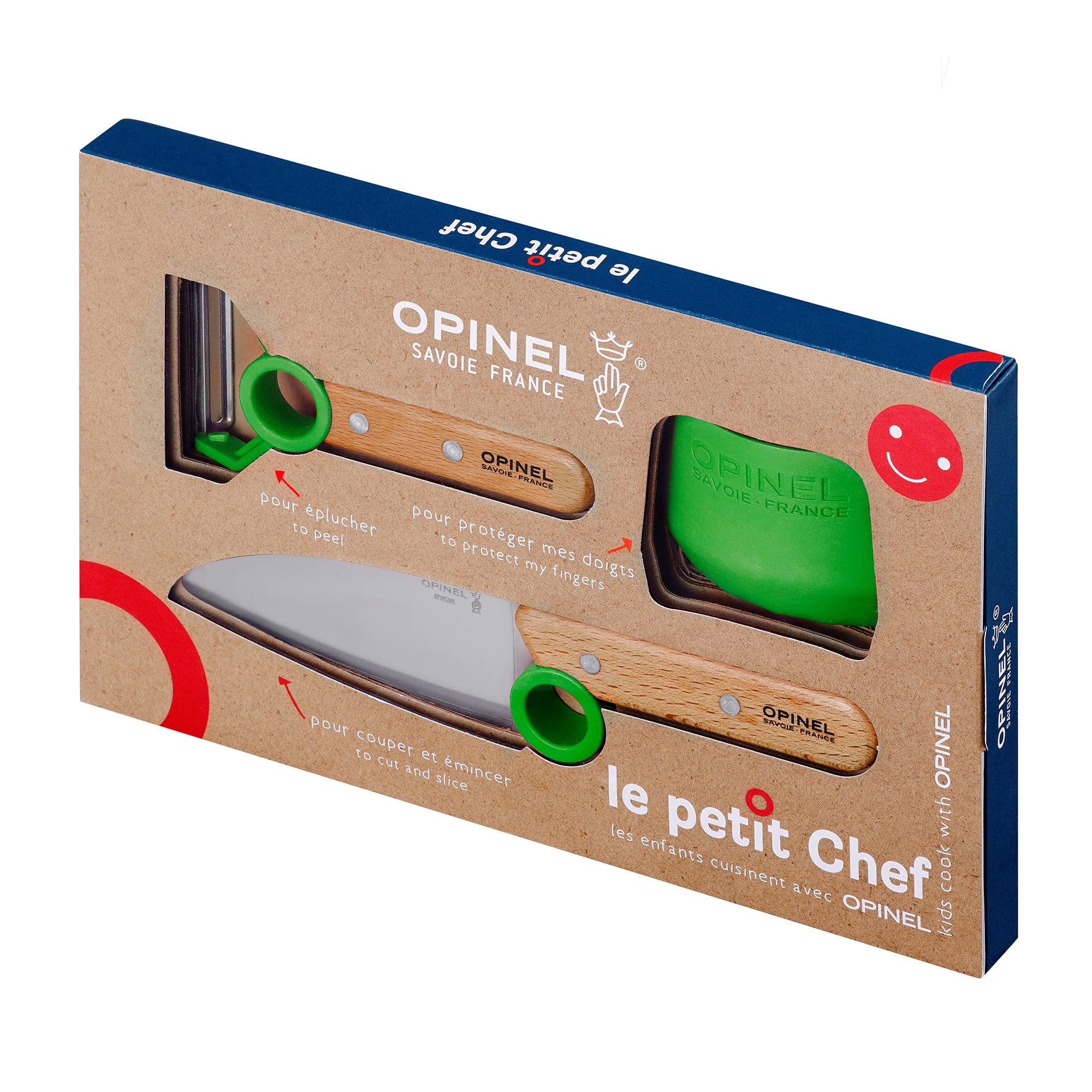 opinel-le-petit-chef-set-3-teilig-gr-n-kindermesser-mit-holzbox-26-6-cm image 2