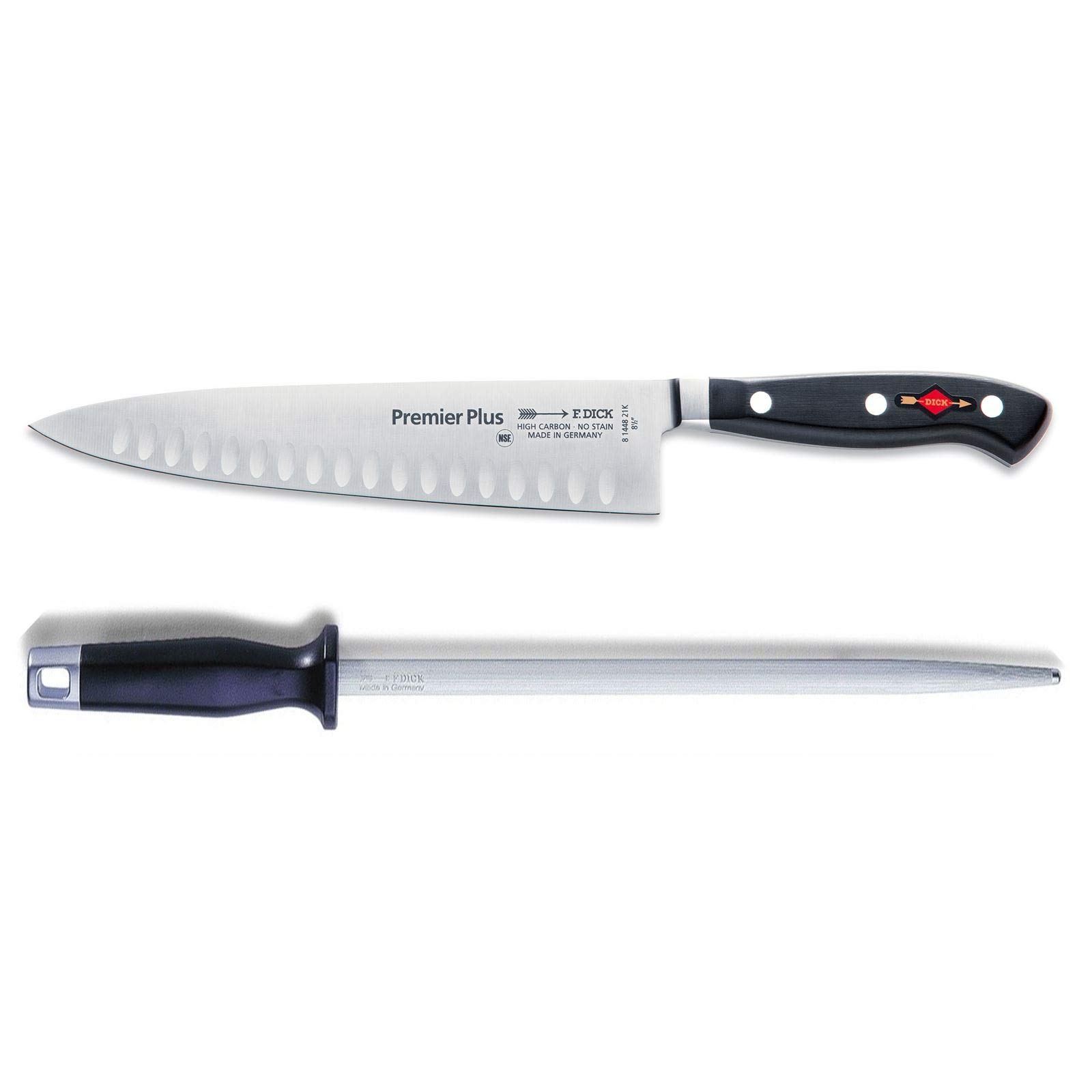 f-dick-premier-plus-kochmesser-21-cm-kullenschliff-set-inkl-runder-standard-wetz image 1