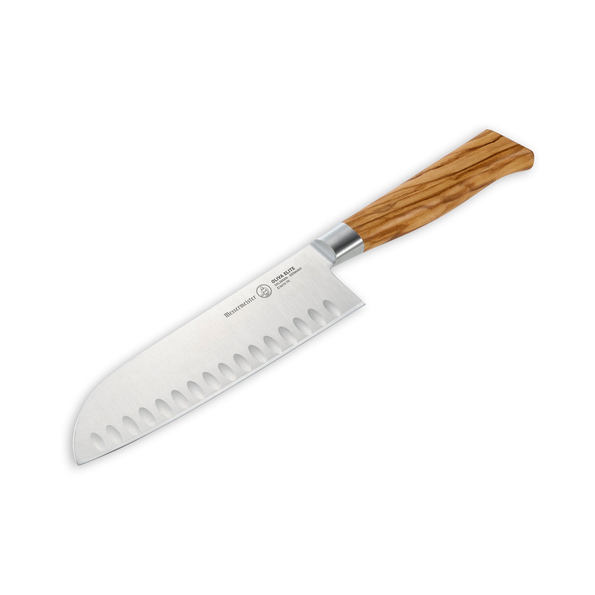 messermeister-oliva-elite-kullenschliff-santoku-messer-7-zoll-olivenholzgriff image 5