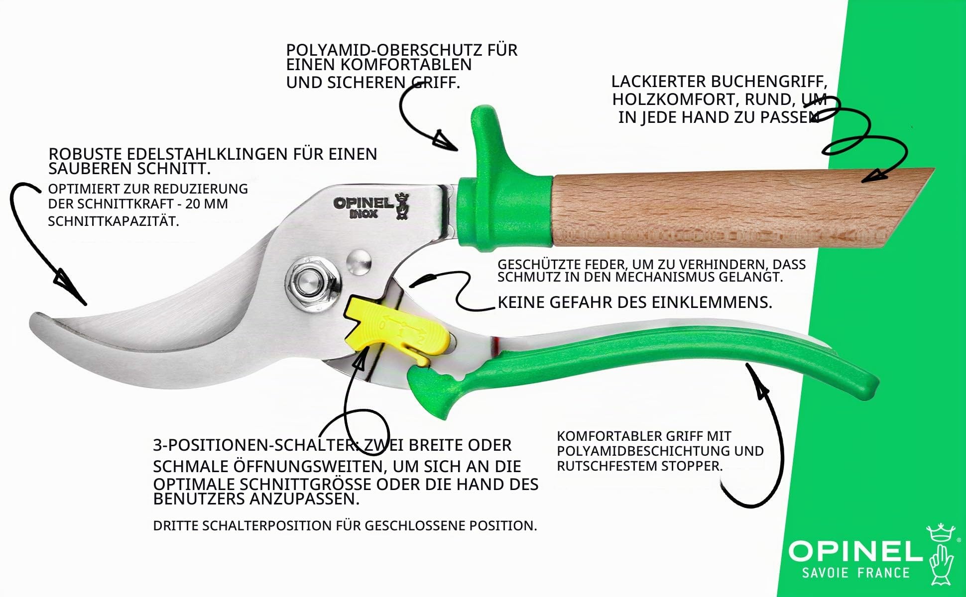 opinel-gartenschere-3-positionen-bis-20-mm image 2