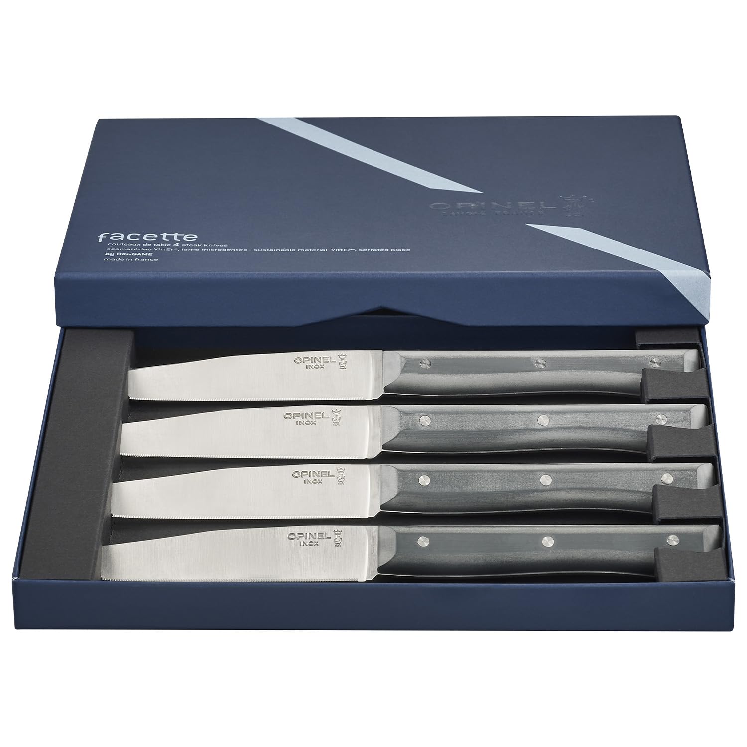 opinel-facette-slate-tafelmesser-set-4-teilig-11-cm-rostfrei-ma5-stahl-holzgriff image 4