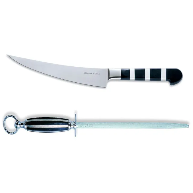 f-dick-1905-zerlegemesser-18-cm-set-inkl-rundem-standard-wetzstahl-25-cm image 1