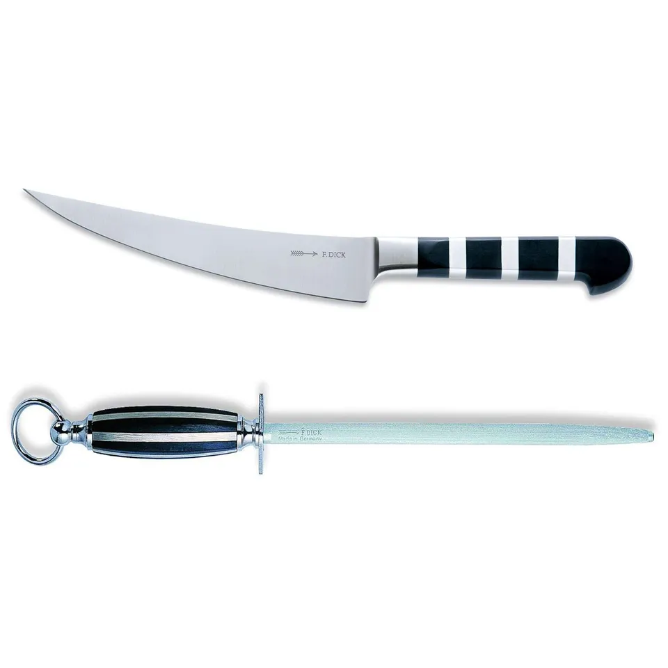 f-dick-1905-zerlegemesser-18-cm-set-inkl-rundem-standard-wetzstahl-25-cm image 1