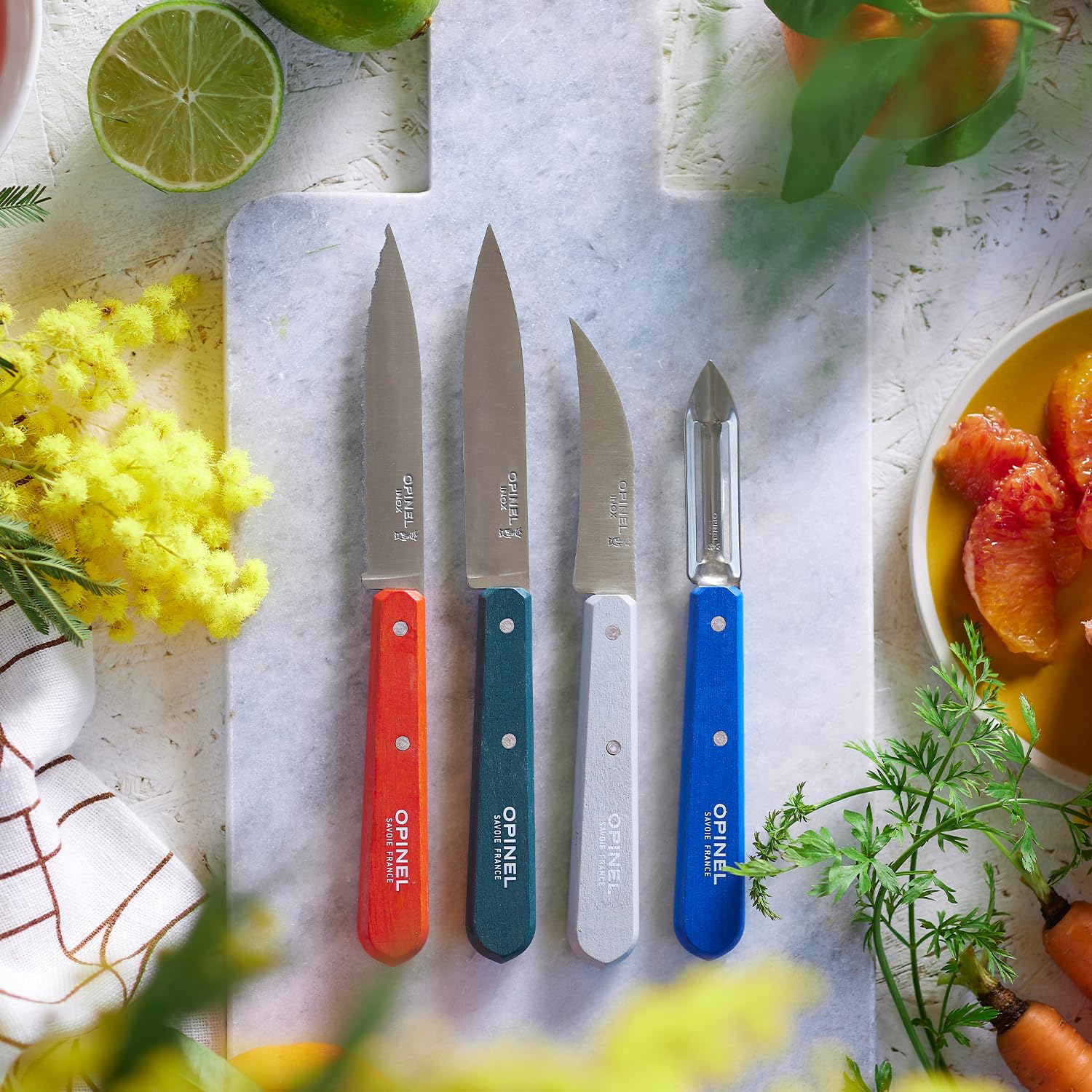 opinel-essentiels-k-chenmesser-set-du-cuisinier-4-teilig-edelstahl-buche image 3