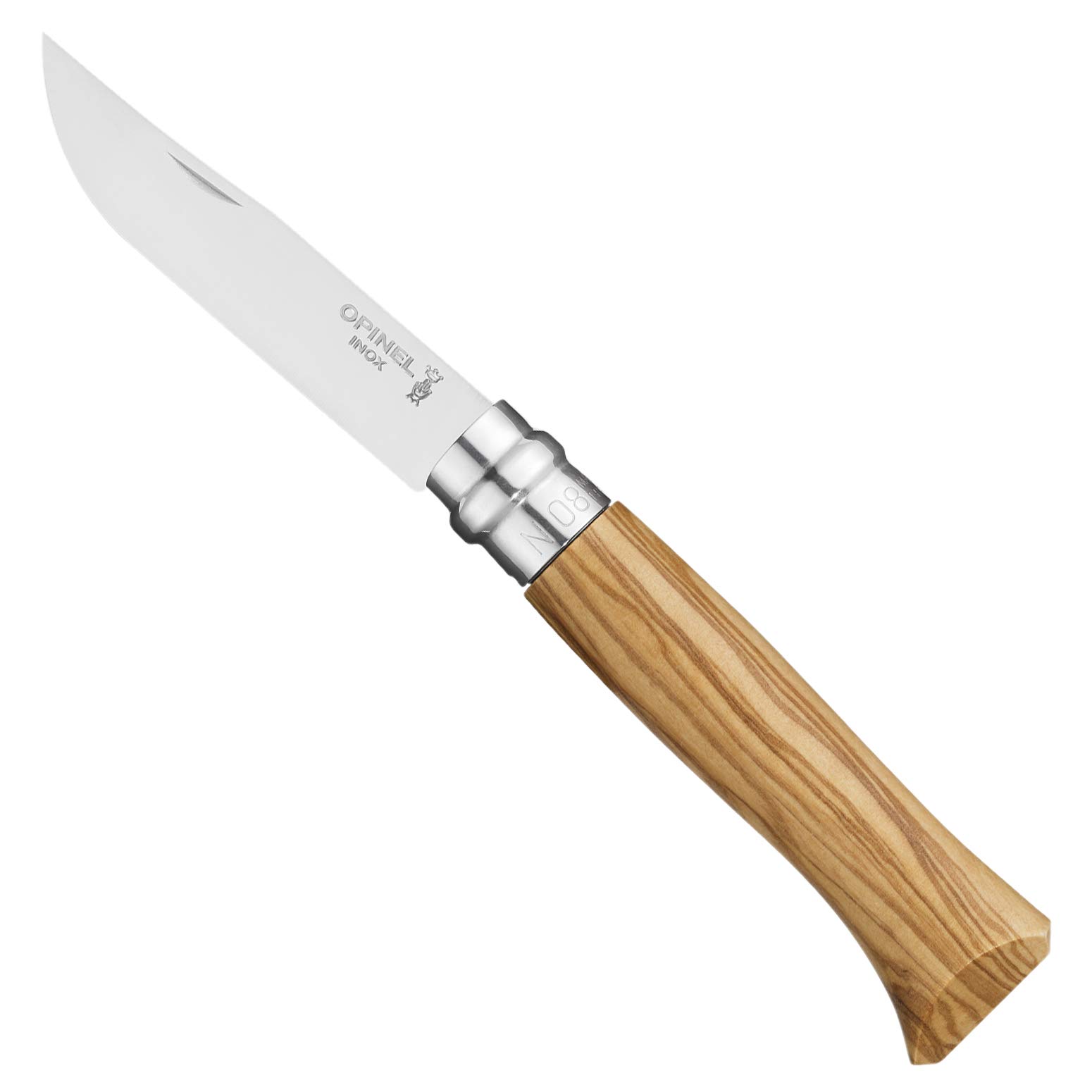 opinel-no-8-taschenmesser-geschenk-set-olivenholz-mit-kunstleder-etui image 2