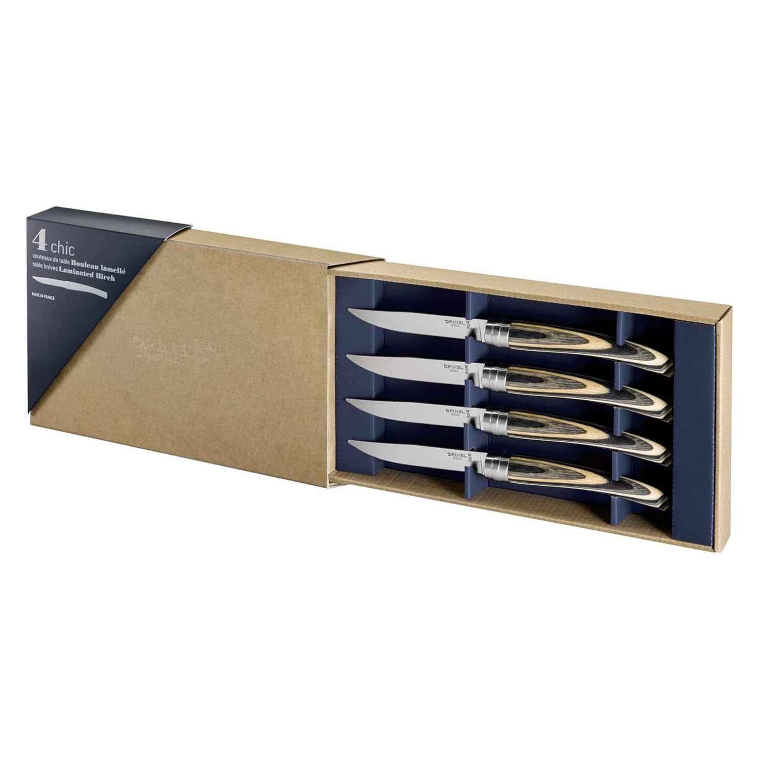 opinel-table-chic-tafelmesser-set-4-teilig-yatagan-klinge-10-cm-laminierte-birke image 3