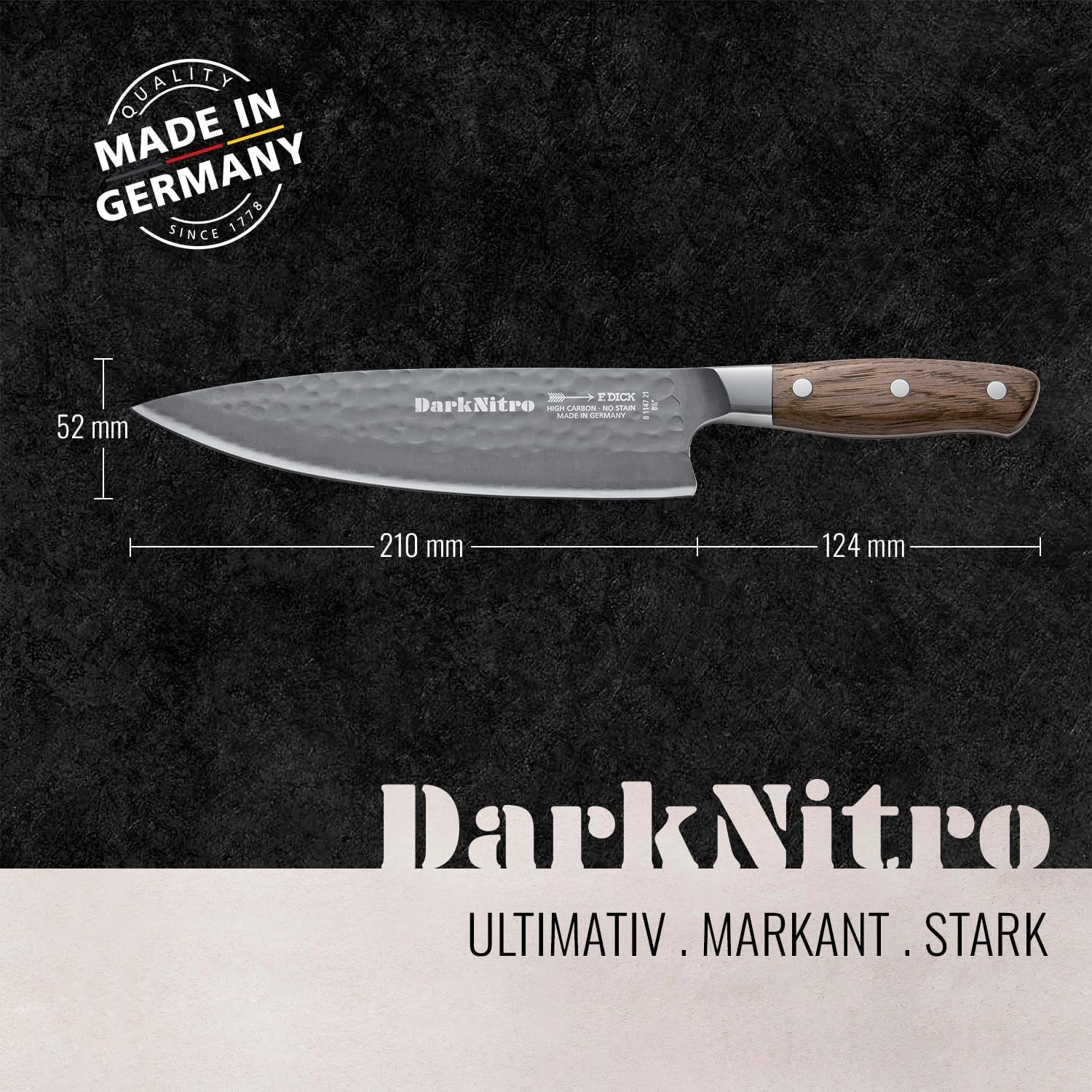 f-dick-darknitro-kochmesser-21-cm-geschmiedet-eiche-61-hrc image 2