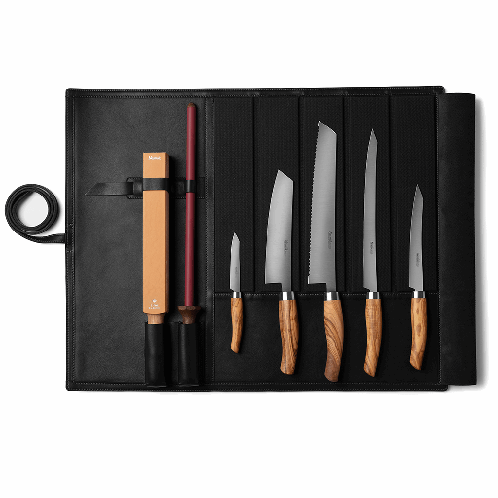 nesmuk-messertasche-leder-schwarz-rolltasche-f-r-5-messer-aus-rindsleder-mit-kev image 2