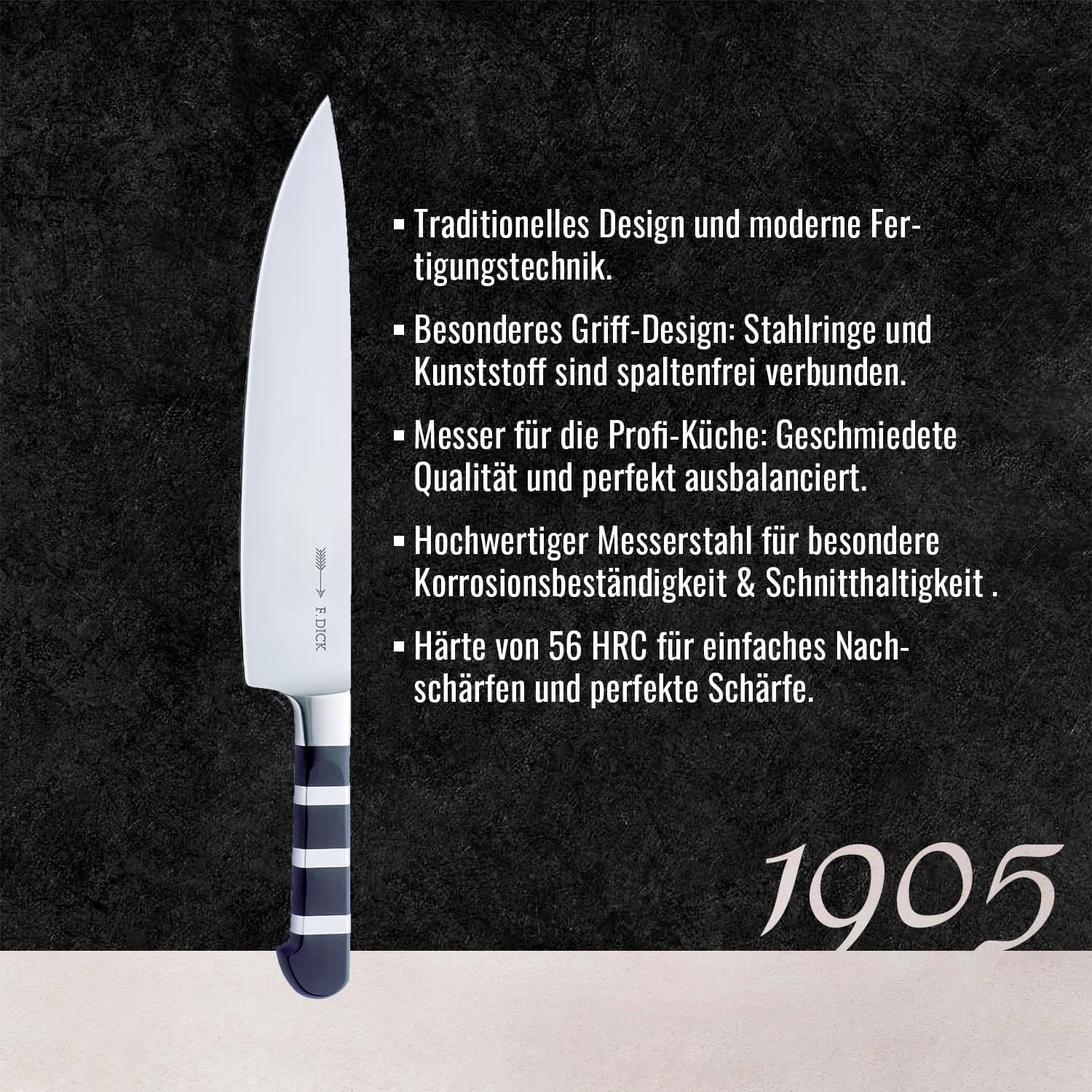 f-dick-1905-kochmesser-26-cm-x50crmov15-56-hrc-stahlring-griff image 3