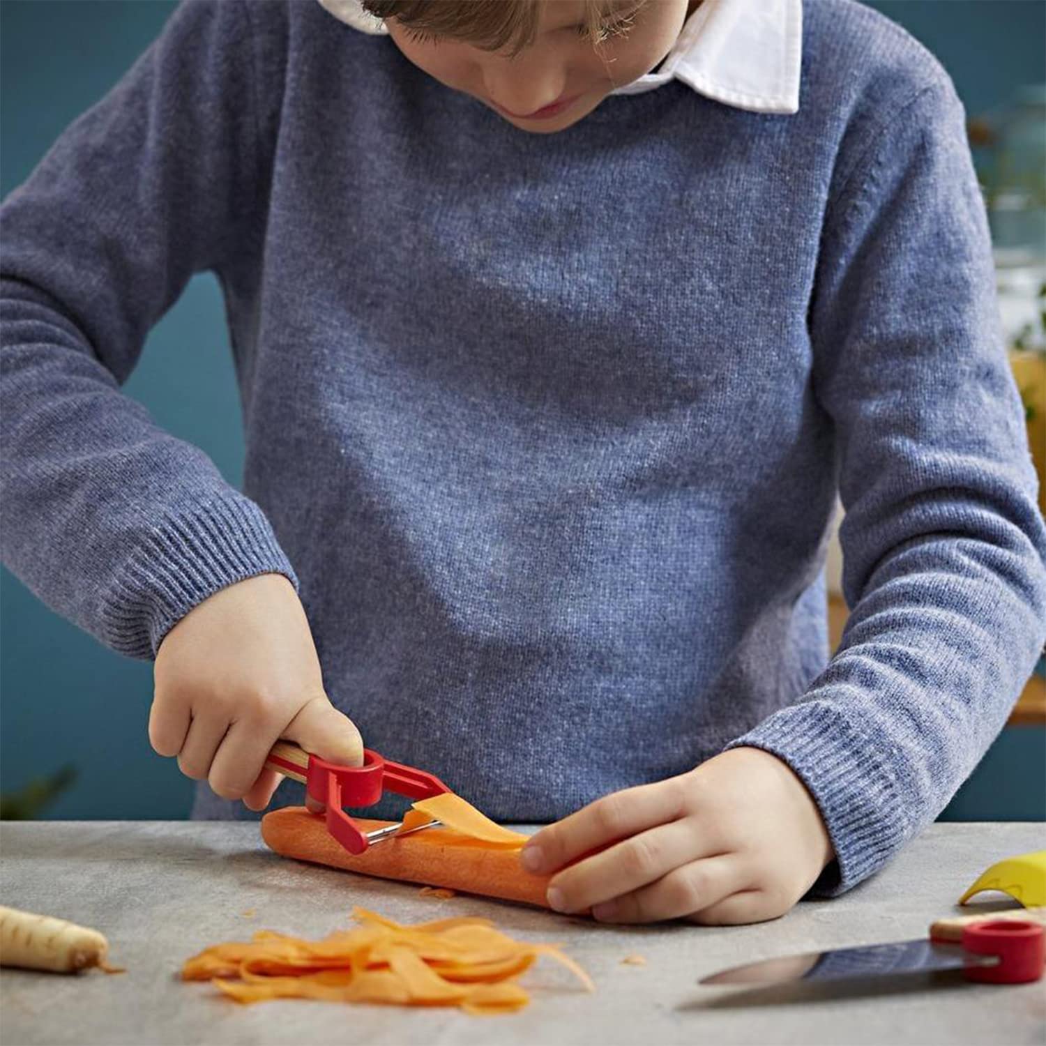 opinel-le-petit-chef-2-teilig-grau-m-kindermesser-set-mit-fingerschutz image 5