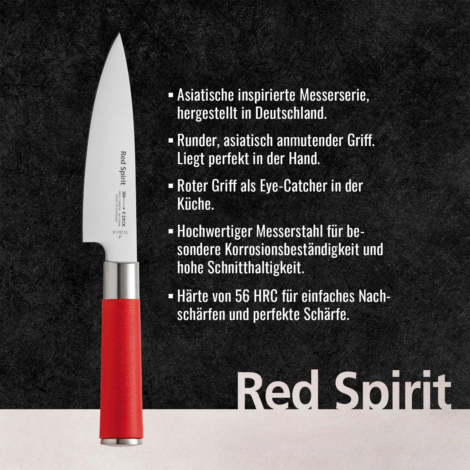 f-dick-red-spirit-81747152-kochmesser-15-cm-klinge-x55crmo14-56-hrc-roter-griff image 3