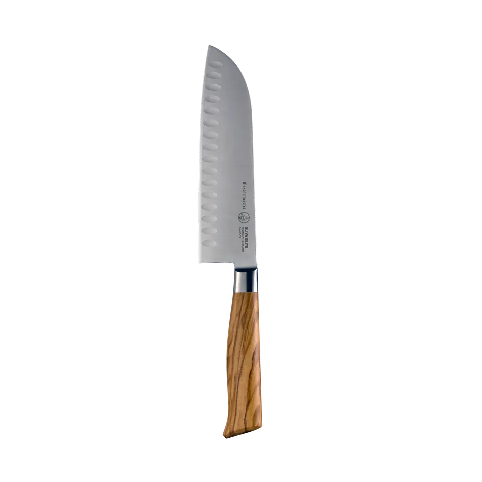 messermeister-oliva-elite-kullenschliff-santoku-messer-7-zoll-olivenholzgriff image 1