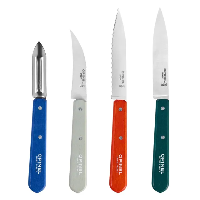 opinel-essentiels-k-chenmesser-set-du-cuisinier-4-teilig-edelstahl-buche image 1
