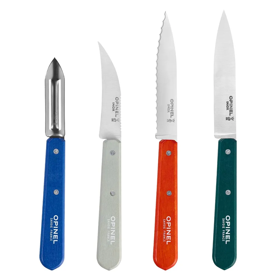 opinel-essentiels-k-chenmesser-set-du-cuisinier-4-teilig-edelstahl-buche image 1