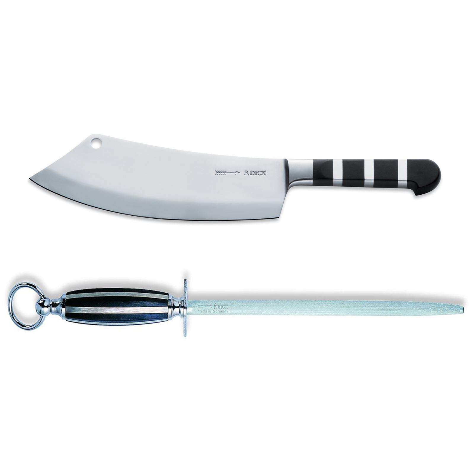 f-dick-1905-ajax-kochmesser-22-cm-breit-set-inkl-rundem-standard-wetzstahl-25-cm image 1