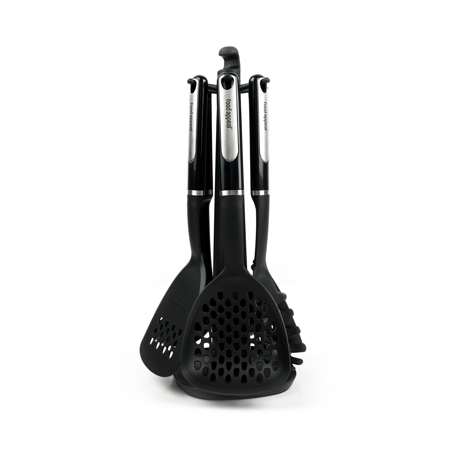 b-rner-food-appeal-kochbesteck-set-urban-black-6-teilig-mit-rotierendem-halter image 2
