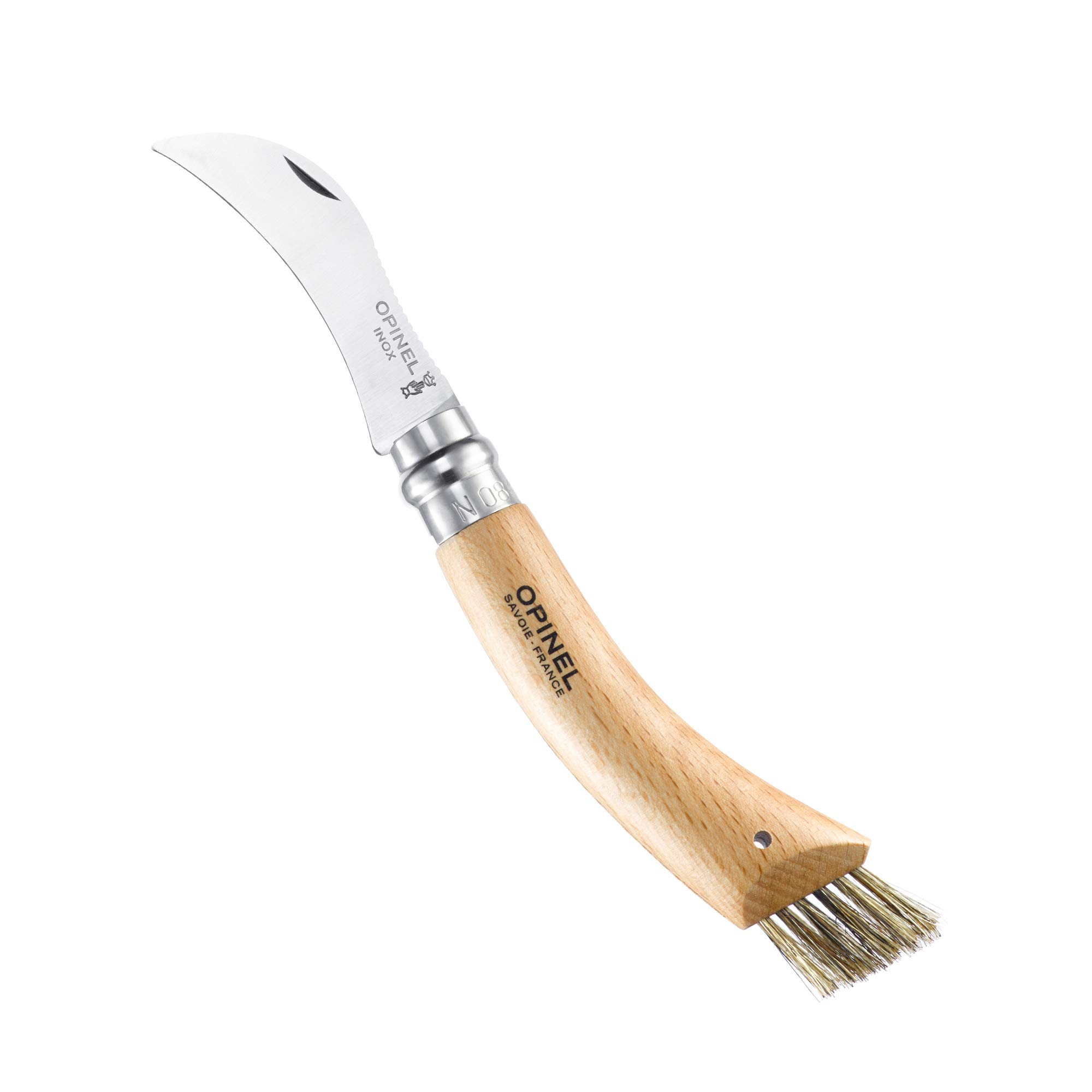 opinel-pilzmesser-n-08-sandvik-edelstahl-buchenholz-wildschweinborsten image 3