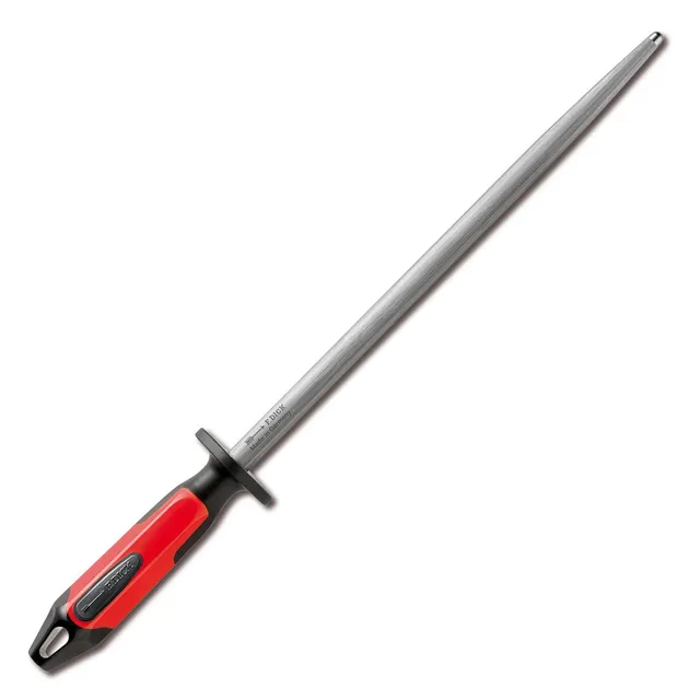 f-dick-73171300-63-fleischerstahl-30-cm-rund-wetzstahl-mit-2k-griff-rot-schwarz- image 1