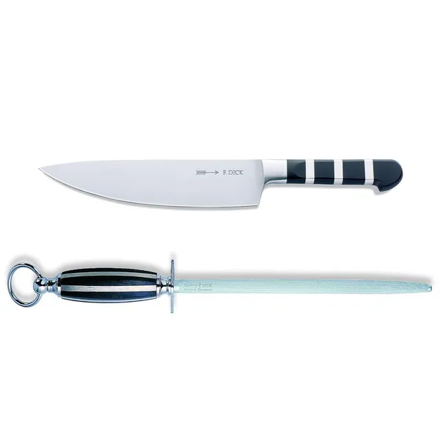f-dick-1905-kochmesser-21-cm-gro-set-inkl-rundem-standard-wetzstahl-25-cm image 1
