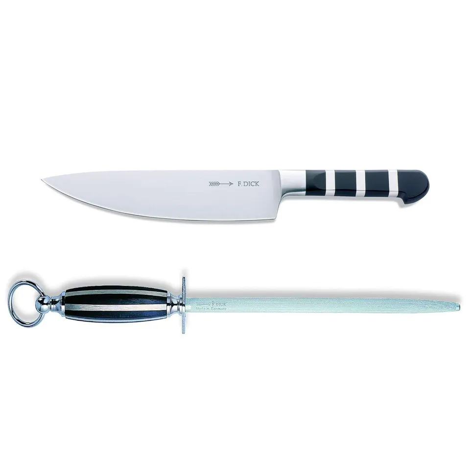 f-dick-1905-kochmesser-21-cm-gro-set-inkl-rundem-standard-wetzstahl-25-cm image 1