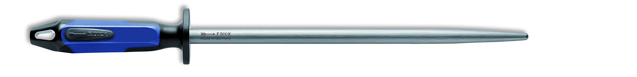 f-dick-fleischerstahl-30-cm-rund-wetzstahl-2k-griff-blau-schwarz image 1