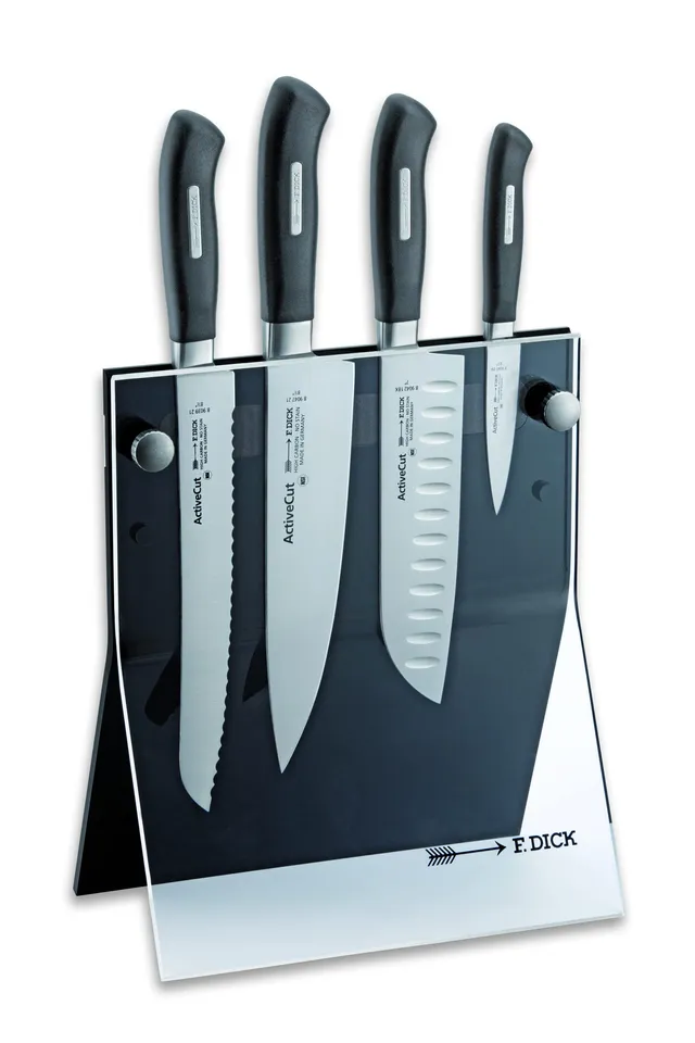 f-dick-activecut-messerblock-4knives-acryl-magnet-mit-4-messern-x30cr13-54-hrc image 1