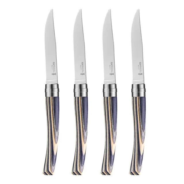 opinel-table-chic-tafelmesser-set-4-teilig-yatagan-klinge-10-cm-laminierte-birke image 1