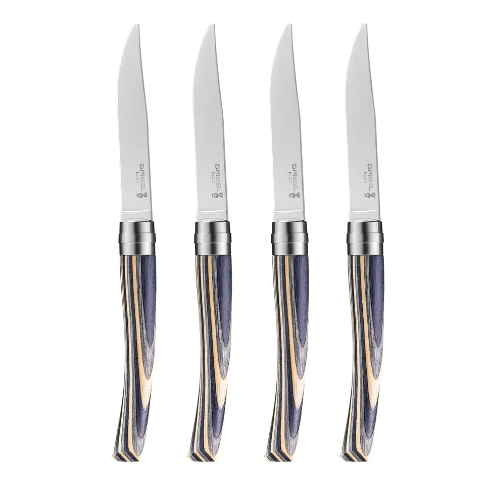 opinel-table-chic-tafelmesser-set-4-teilig-yatagan-klinge-10-cm-laminierte-birke image 1