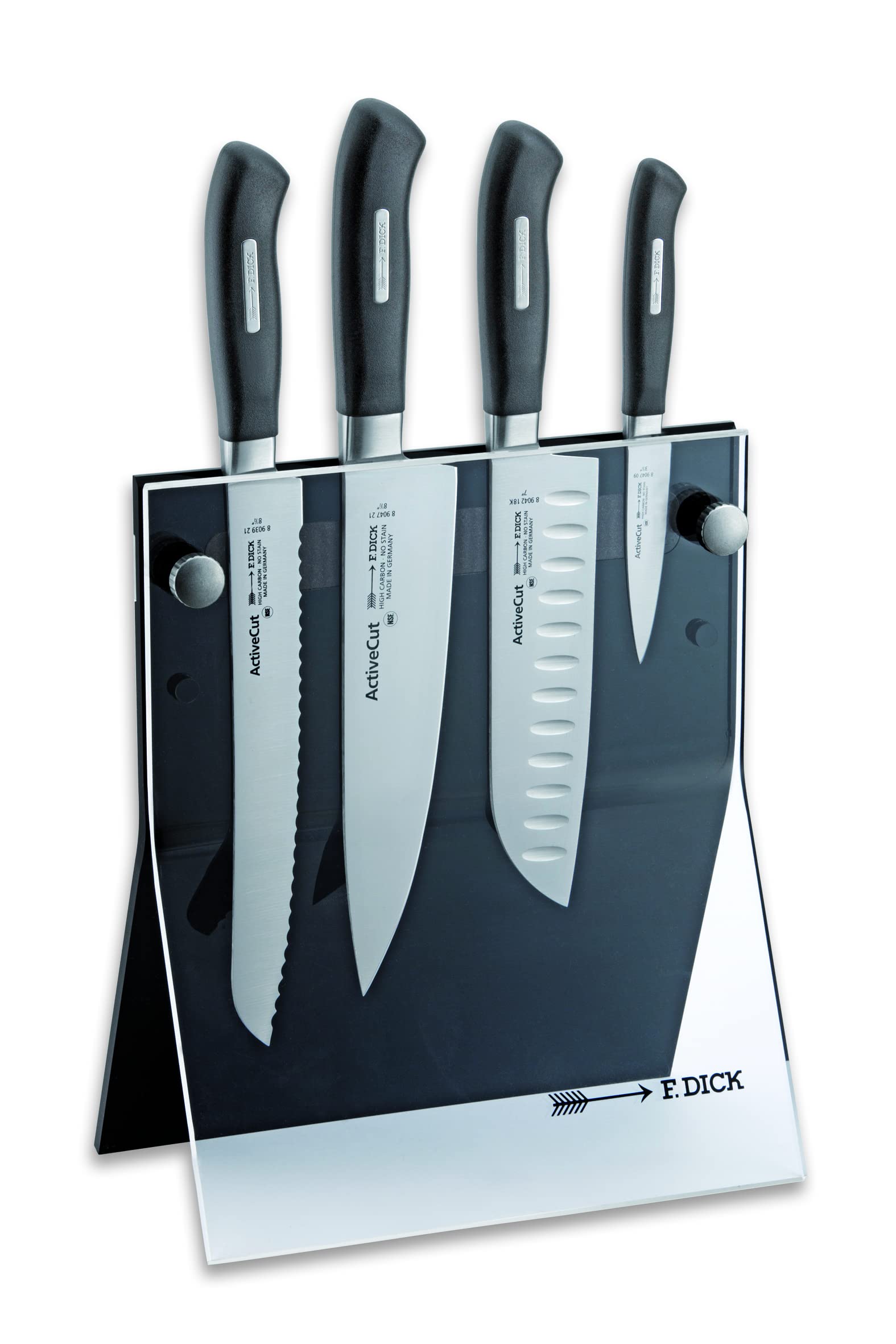 f-dick-activecut-messerblock-4knives-acryl-magnet-mit-4-messern-x30cr13-54-hrc image 1