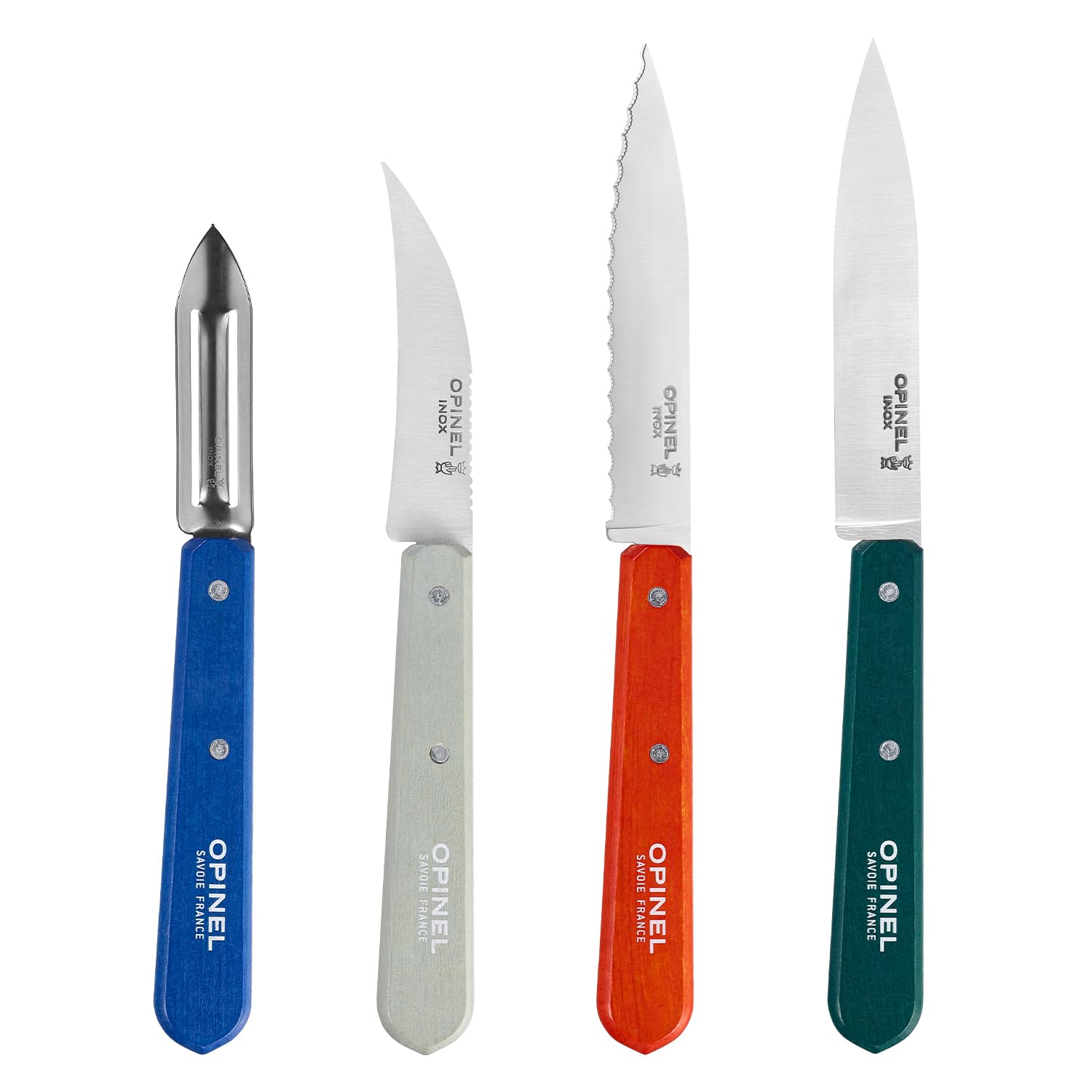 opinel-essentiels-k-chenmesser-set-du-cuisinier-4-teilig-edelstahl-buche image 1