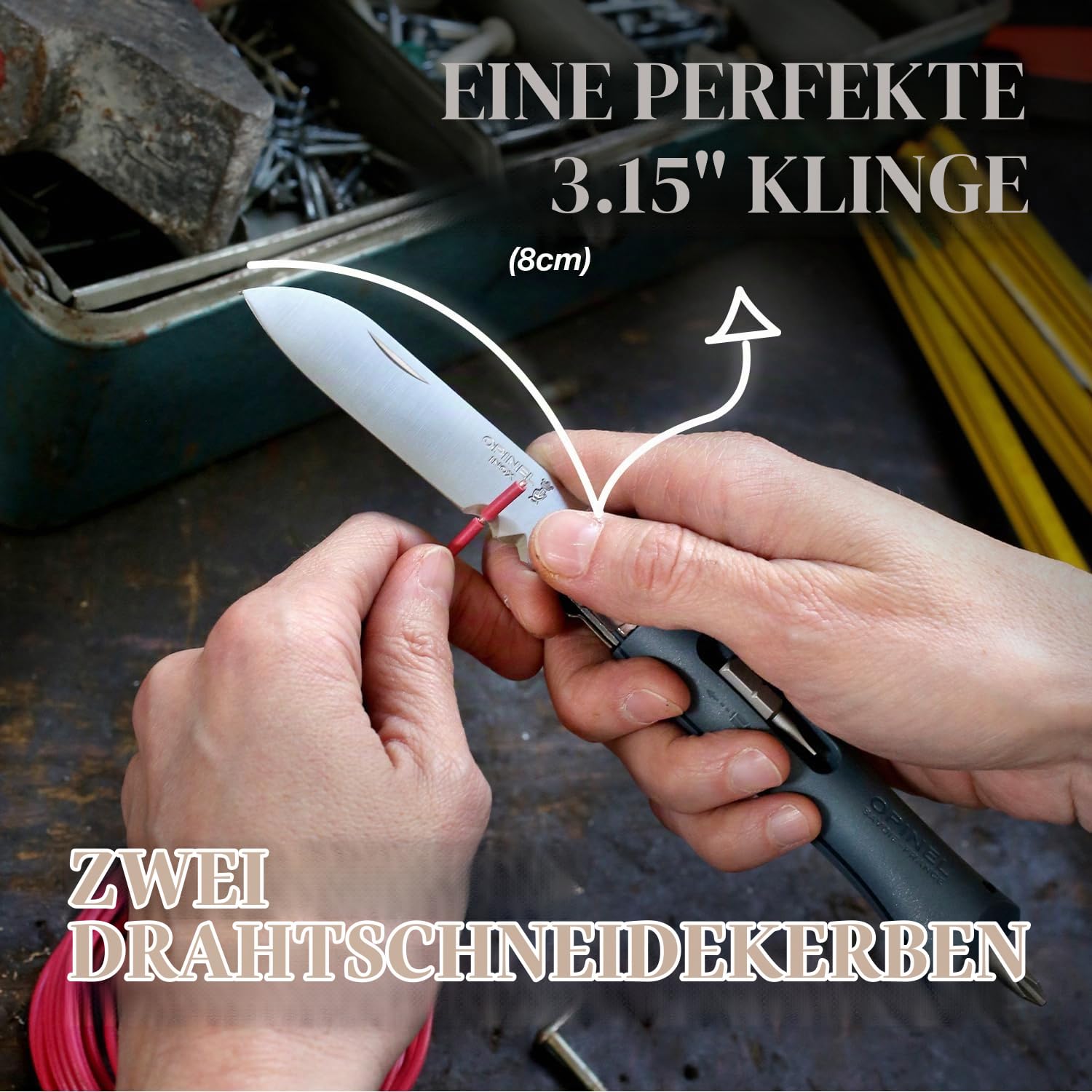 opinel-no-09-diy-taschenmesser-sandvik-12c27-mit-abisolierer-und-2-bits image 5