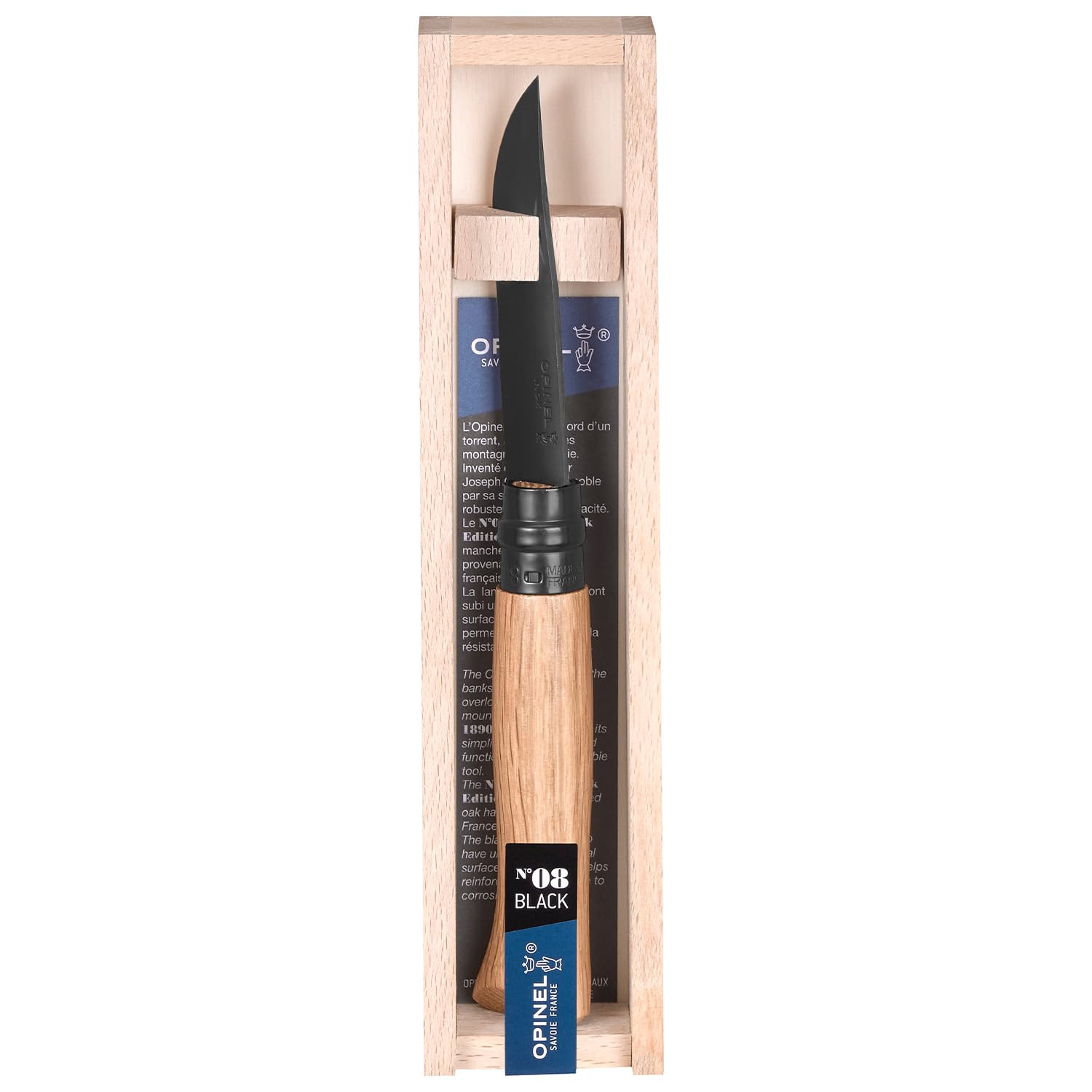 opinel-n-08-black-oak-special-edition-taschenmesser-mit-schwarzer-klinge-eichenh image 1