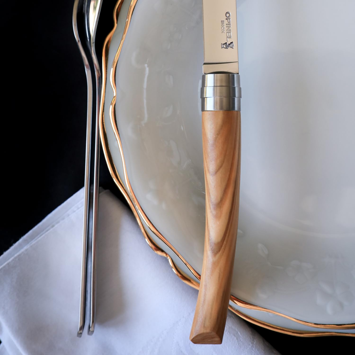 opinel-table-chic-tafelmesser-set-4-teilig-olivenholz-10-cm-klinge-254629 image 4