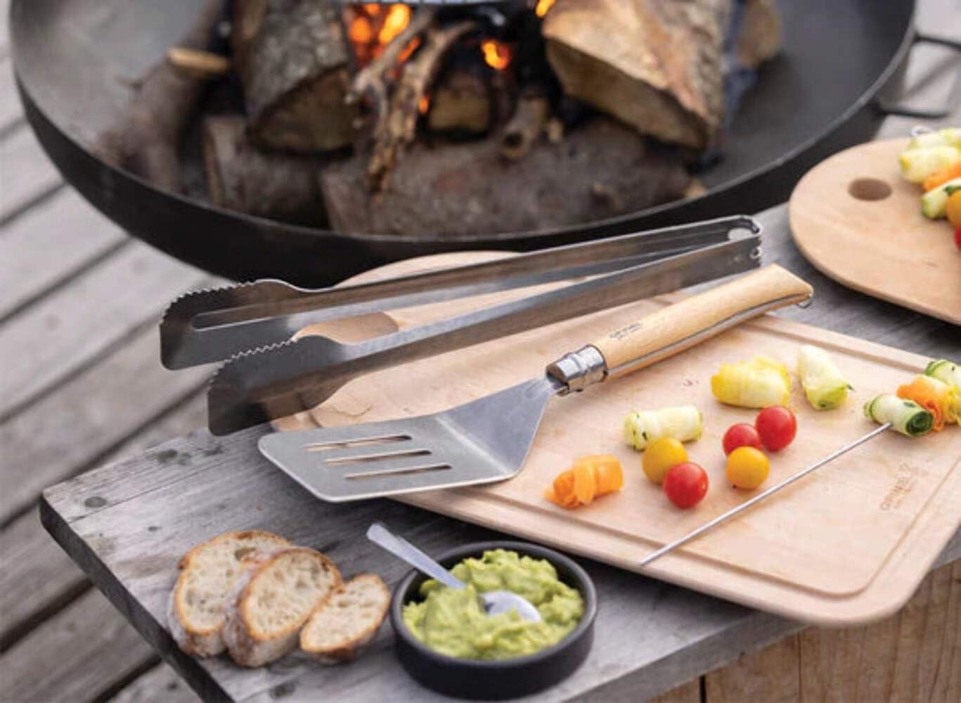 opinel-grill-set-10000442-mit-klappmesser-n-12-spatula-und-xl-zange-edelstahl image 2