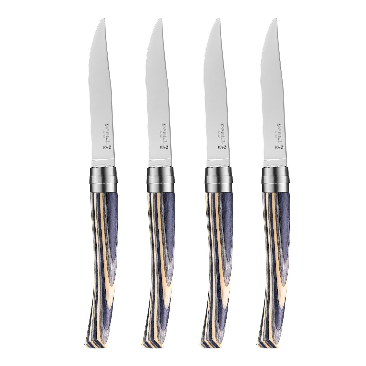 opinel-table-chic-tafelmesser-set-4-teilig-yatagan-klinge-10-cm-laminierte-birke image 1
