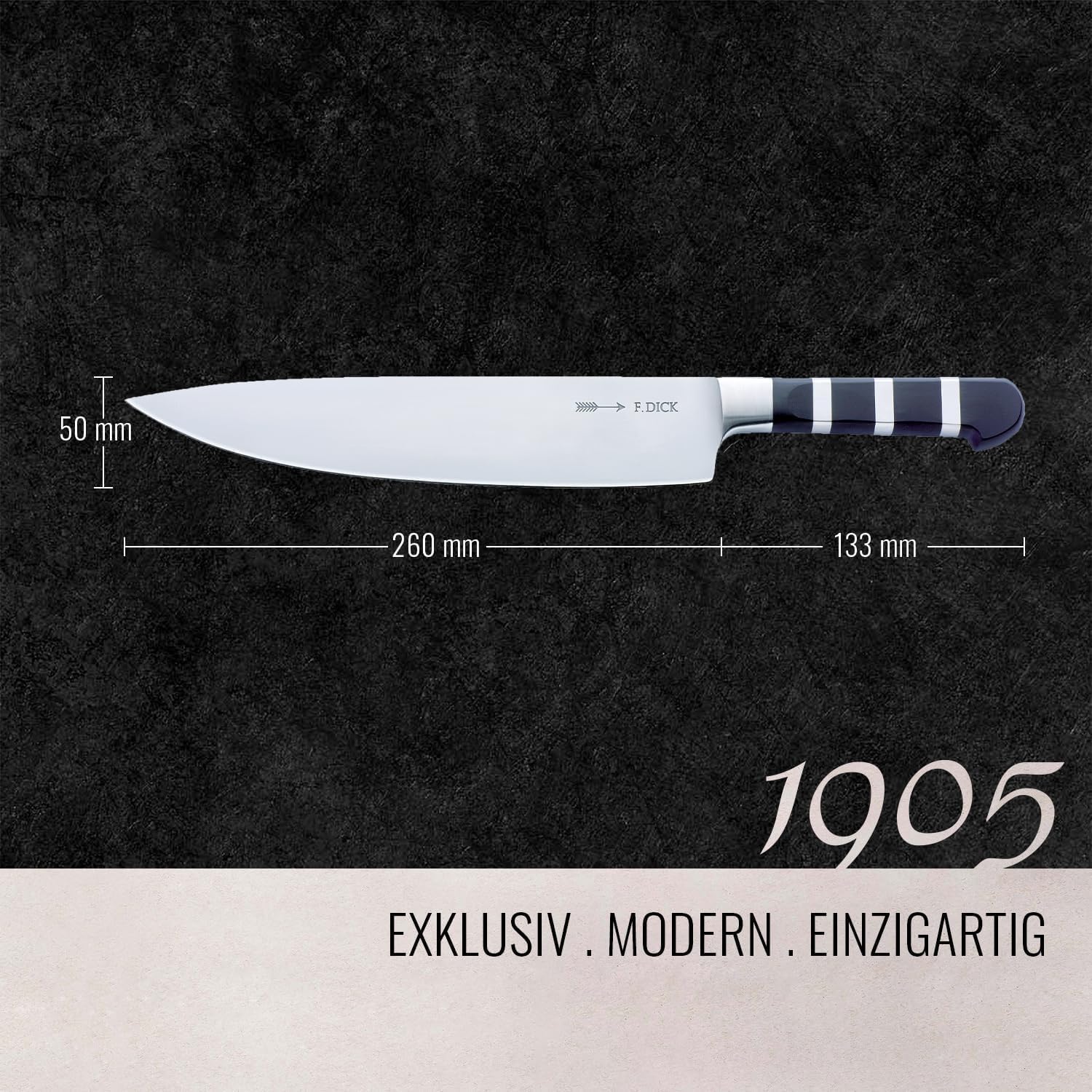 f-dick-1905-kochmesser-26-cm-x50crmov15-56-hrc-stahlring-griff image 2
