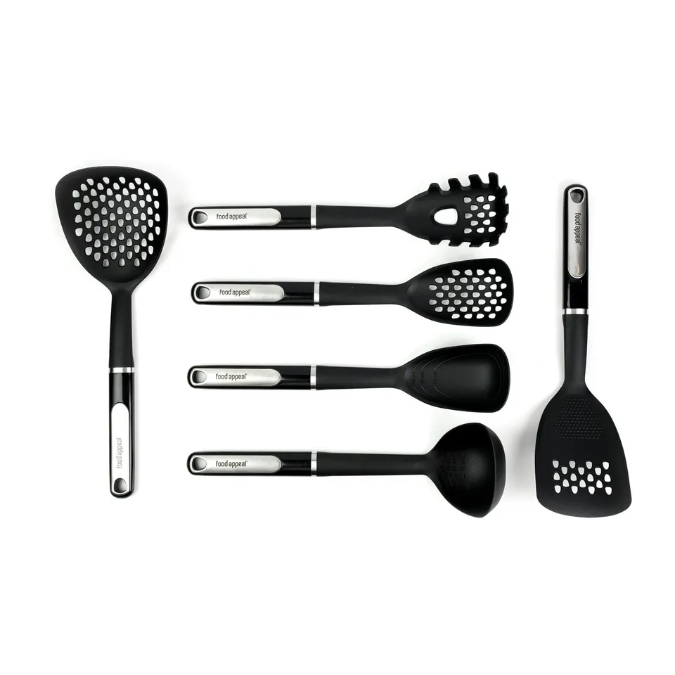 b-rner-food-appeal-kochbesteck-set-urban-black-6-teilig-mit-rotierendem-halter image 1