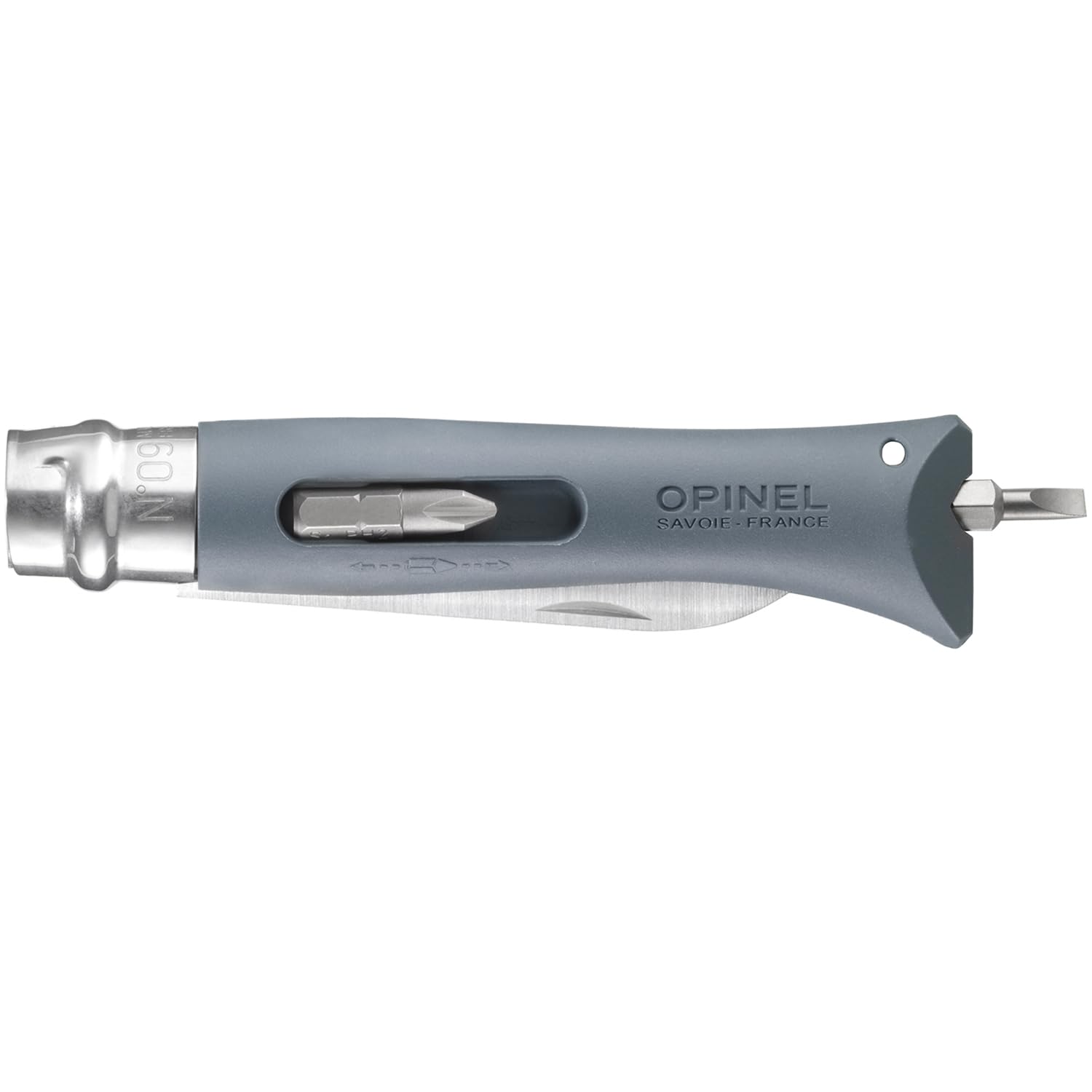 opinel-no-09-diy-taschenmesser-sandvik-12c27-mit-abisolierer-und-2-bits image 3
