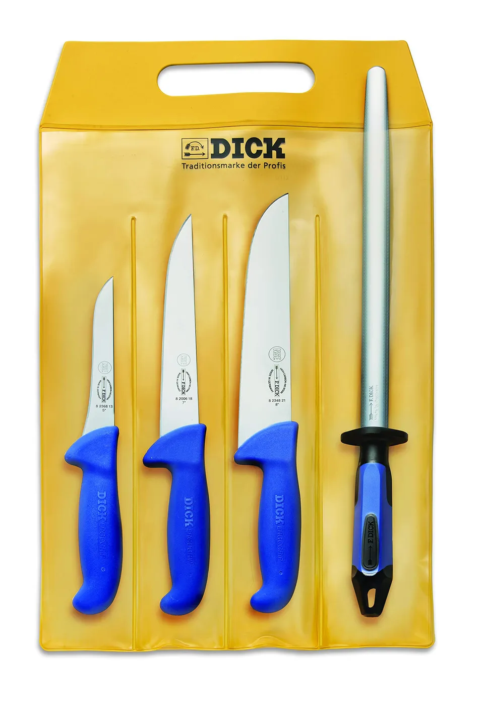 f-dick-ergogrip-messer-set-4-teilig-blau-mit-wetzstahl image 1