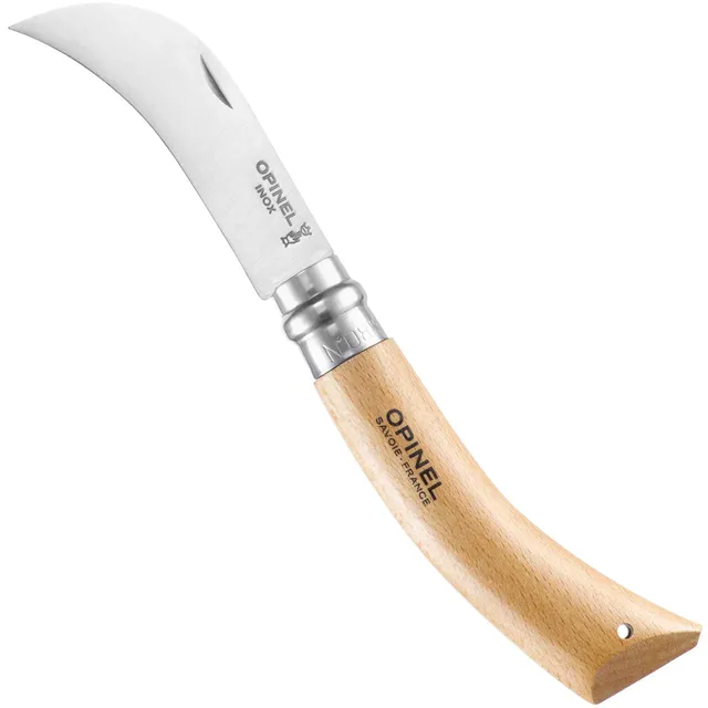 opinel-pfropfmesser-blister-gebogene-carbonklinge-8-cm-buchenholzgriff-virobloc image 1