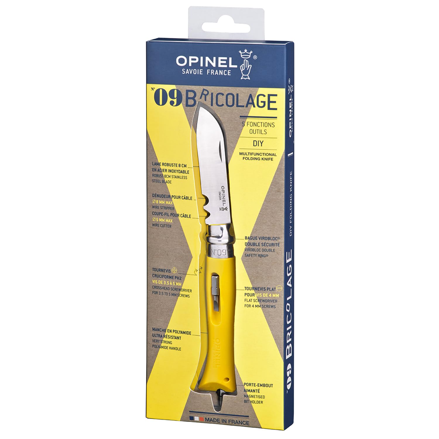 opinel-no-09-diy-elektrikermesser-sandvik-12c27-mit-abisolierer-fadenschneider-u image 3