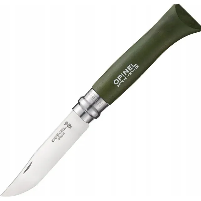opinel-nr-8-taschenmesser-sandvik-edelstahl-buchenholz-khaki image 1