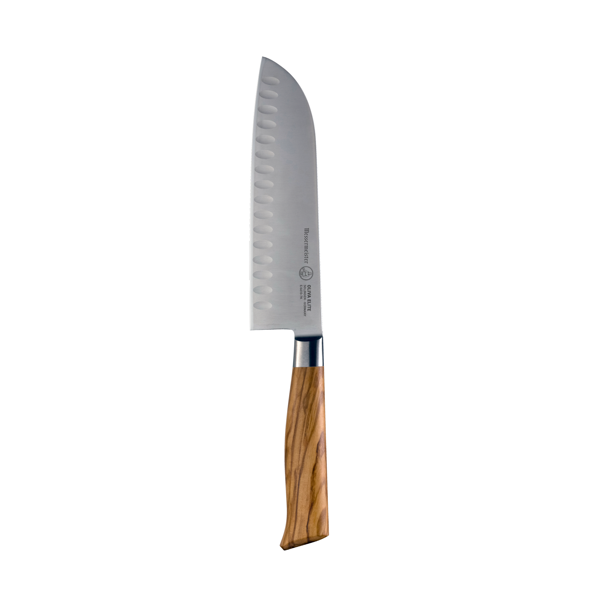 messermeister-oliva-elite-kullenschliff-santoku-messer-7-zoll-olivenholzgriff image 1