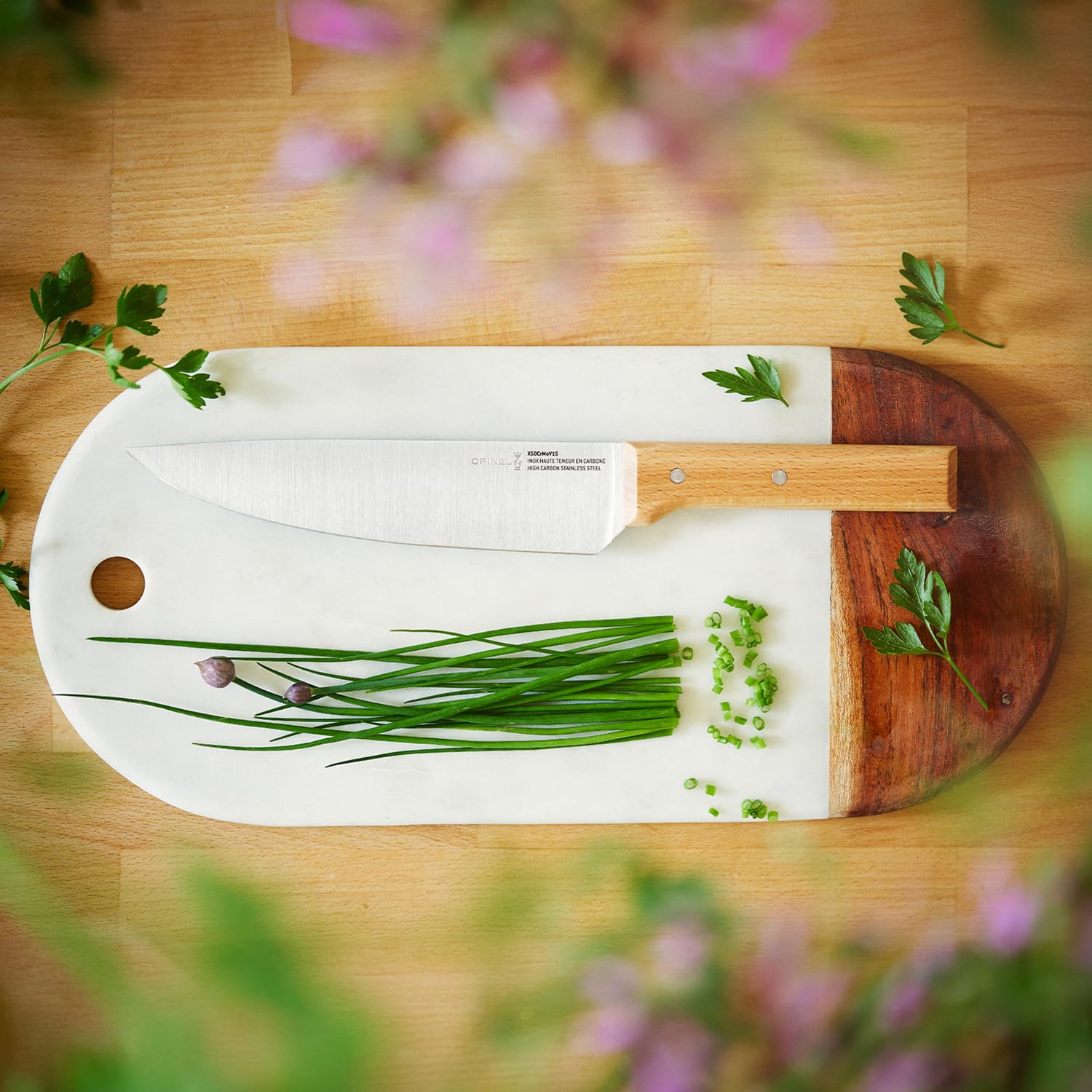 opinel-1818-parallele-chefmesser-buchenholzgriff-k-chenmesser image 3