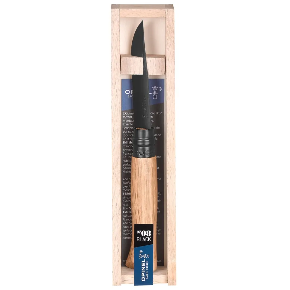 opinel-n-08-black-oak-special-edition-taschenmesser-mit-schwarzer-klinge-eichenh image 1
