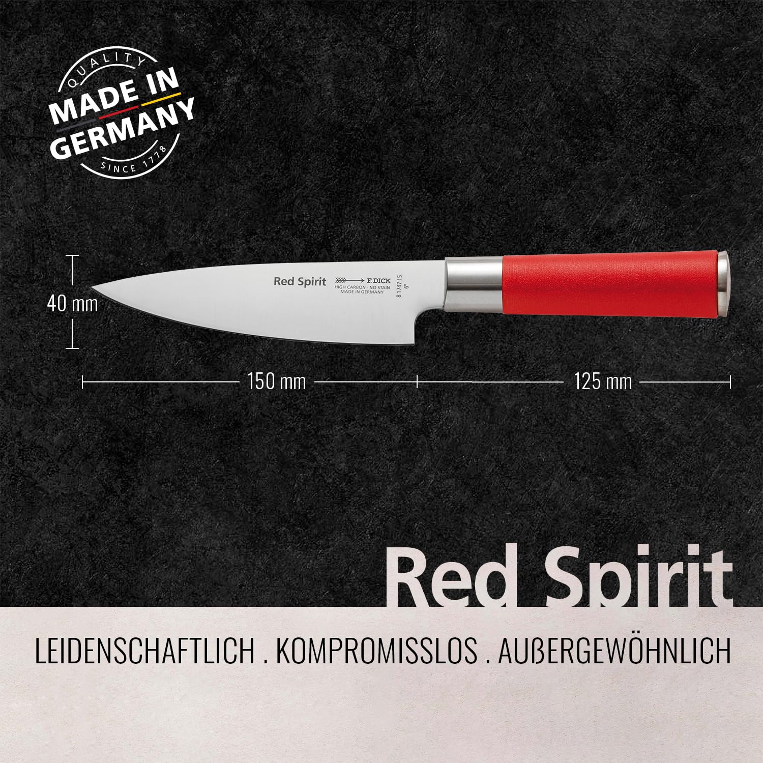 f-dick-red-spirit-81747152-kochmesser-15-cm-klinge-x55crmo14-56-hrc-roter-griff image 2