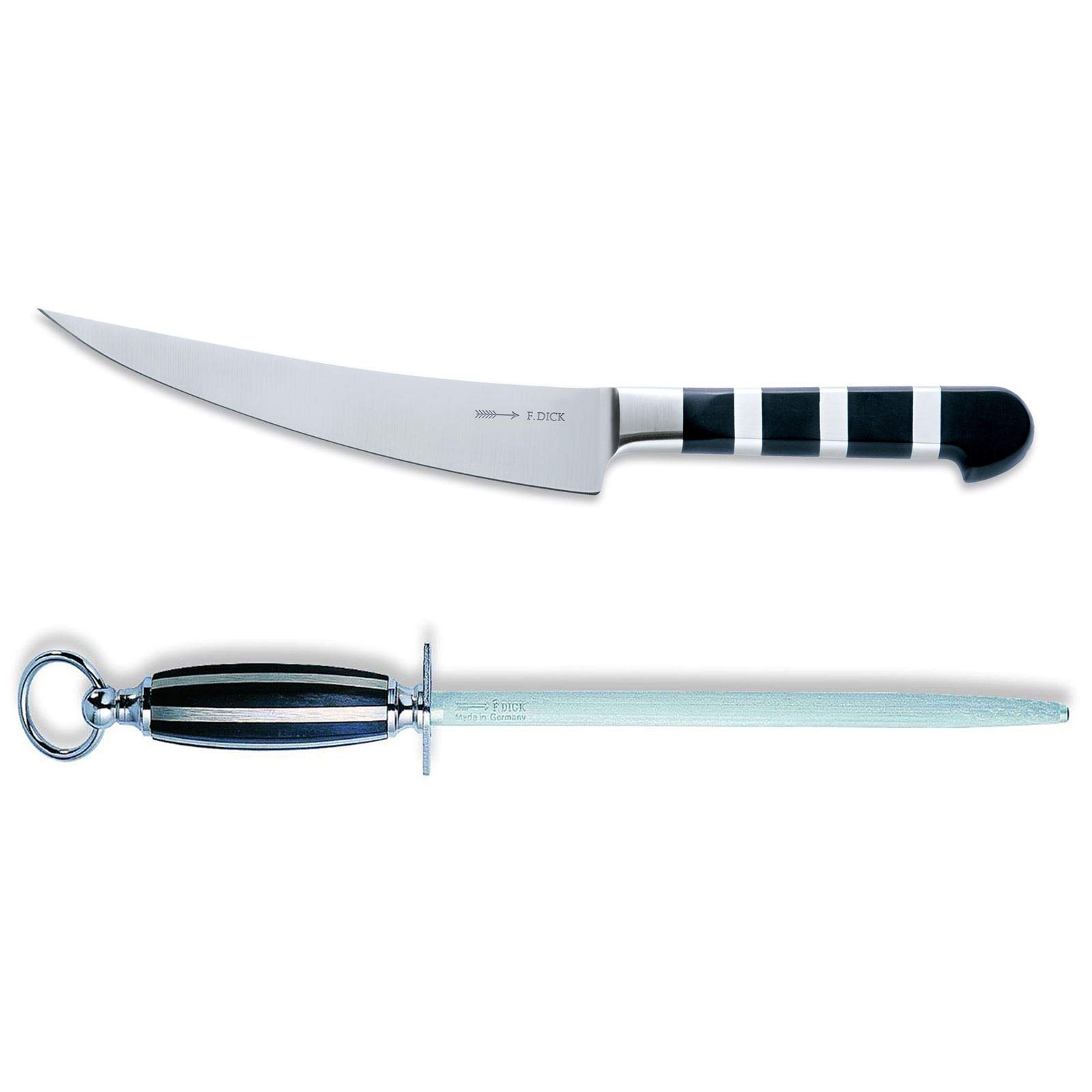 f-dick-1905-zerlegemesser-18-cm-set-inkl-rundem-standard-wetzstahl-25-cm image 1
